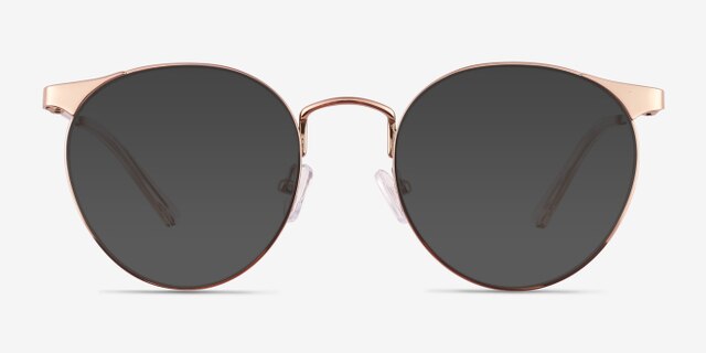 Alsie Rose Gold TitaniumEyeglass Frames from EyeBuyDirect, with Tinted Lenses