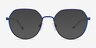Zeus Shiny Blue TitaniumEyeglass Frames from EyeBuyDirect, with Tinted Lenses