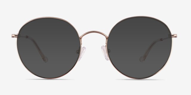 Gavi Shiny Gold TitaniumEyeglass Frames from EyeBuyDirect, with Tinted Lenses