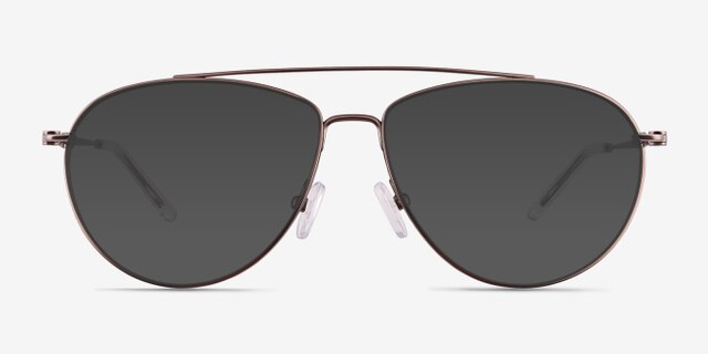 Kenji Matte Silver TitaniumEyeglass Frames from EyeBuyDirect, with Tinted Lenses