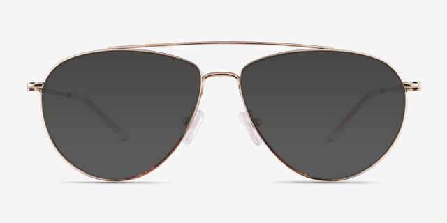 Kenji Shiny Gold TitaniumEyeglass Frames from EyeBuyDirect, with Tinted Lenses