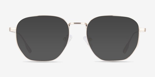 Lumi Gold TitaniumEyeglass Frames from EyeBuyDirect, with Tinted Lenses