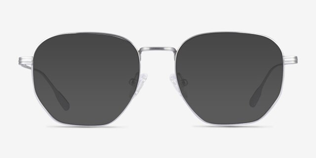 Lumi Silver TitaniumEyeglass Frames from EyeBuyDirect, with Tinted Lenses