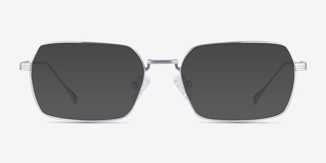 Nexo Silver TitaniumEyeglass Frames from EyeBuyDirect, with Tinted Lenses