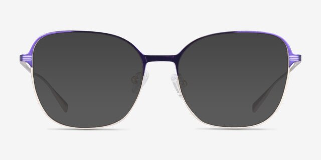 Glint Purple Gold TitaniumEyeglass Frames from EyeBuyDirect, with Tinted Lenses