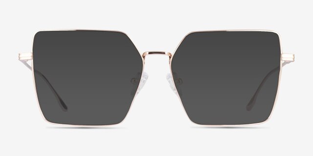 Flecto Rose Gold TitaniumEyeglass Frames from EyeBuyDirect, with Tinted Lenses