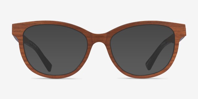 Botany Light Wood Eco-friendlyEyeglass Frames from EyeBuyDirect, with Tinted Lenses