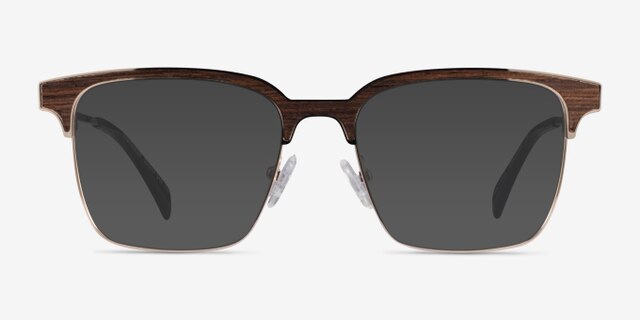 Evergreen Gold & Wood Wood-textureEyeglass Frames from EyeBuyDirect, with Tinted Lenses