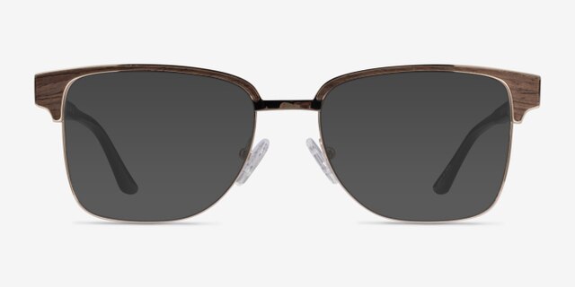Biome Gold, Black & Dark Wood AcetateEyeglass Frames from EyeBuyDirect, with Tinted Lenses