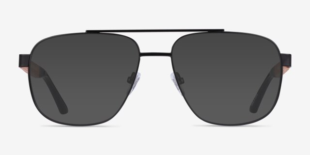 Miramar Matte Black Wood-textureEyeglass Frames from EyeBuyDirect, with Tinted Lenses