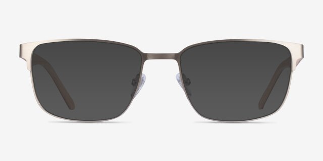 Silva Matte Silver Wood-textureEyeglass Frames from EyeBuyDirect, with Tinted Lenses