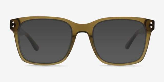 Sumac Green AcetateEyeglass Frames from EyeBuyDirect, with Tinted Lenses