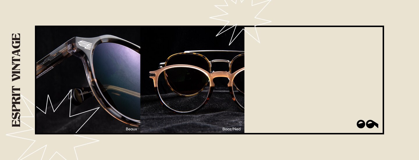 Un acétate lustré d’inspiration rétro, des embouts gravés et des designs bicolores.  