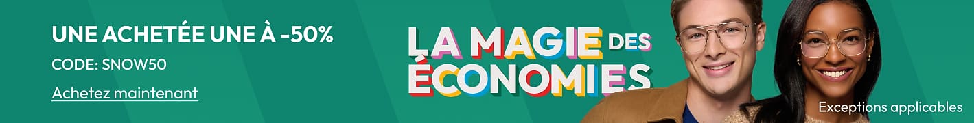 UNE ACHETÉE UNE À -50% CODE: SNOW50