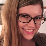 Kristen W. - Black & Apricot - rectangle - plastic