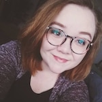 Amanda O. - Blue Floral - round - plastic-metal