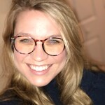 Caitlinjoy89 - Blue Floral - round - plastic-metal