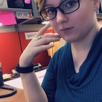 Paxton D. - Black & Apricot - rectangle - plastic