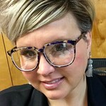 Amber F. - Blue Floral - square - acetate