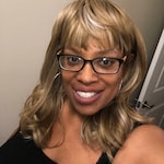 Irma W. - Black & Apricot - rectangle - plastic