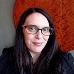 Jennifer L. - Black & Apricot - rectangle - plastic