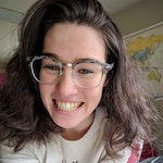 Rachel P. - Speckled Gray - browline - plastic-metal