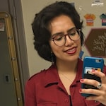 Stephanie G. - Red - round - plastic-metal