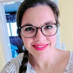 Christy W. - Pink Floral - rectangle - plastic