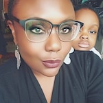 Melanie W. - Matte Black/Golden  - square - acetate-metal