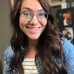 meg B. - Clear Blue - round - plastic