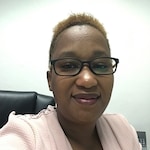 Cecilia F. - Black & Apricot - rectangle - plastic