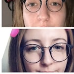 Allison R. - Red/Floral - round - plastic