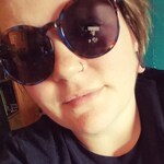 Nichole M. - Blue Floral - round - acetate