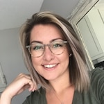 Jenna P. -  Green Striped  - round - acetate