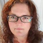 Melissa C H. - Black & Apricot - rectangle - plastic