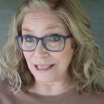 Cynthia B. - Navy Striped - rectangle - acetate