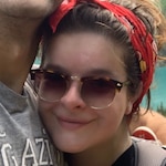 Damla T. - Golden Tortoise - browline - acetate-metal