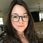 Kara W. - Swirled Amber - square - plastic