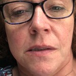 Lois T. - Blue Floral - horn - acetate