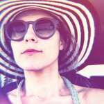 Erica V. - Matte Blue - round - plastic