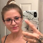 Ashley C. - Black Floral - round - plastic