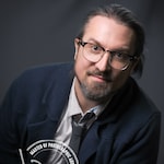 Jeff N. - Striped - browline - plastic-metal