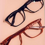 Marianne E. M. D. - Burgundy Orange - horn - acetate