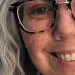 Rebecca S. - Gray Floral - square - acetate-metal