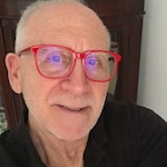 Lou O. - Red & Navy - square - acetate