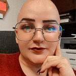 Melissa F. C. - Navy - square - metal