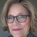 Cynthia B. - Blue Floral - horn - acetate