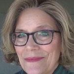 Cynthia B. - Blue Floral - horn - acetate