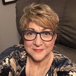 Michele S. - Navy Striped - rectangle - acetate