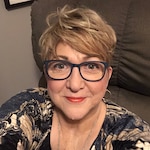 Michele S. - Navy Striped - rectangle - acetate